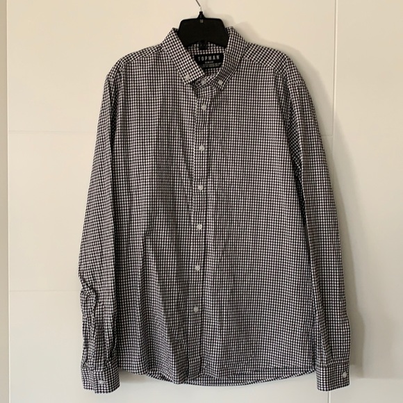 Topshop Topman Long Sleeve Houndstooth button down - Picture 1 of 5